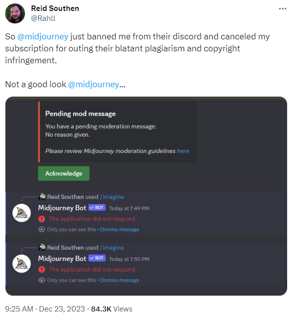 AI 模仿的倫理問題:Midjourney 與藝術家的衝突:原文配圖