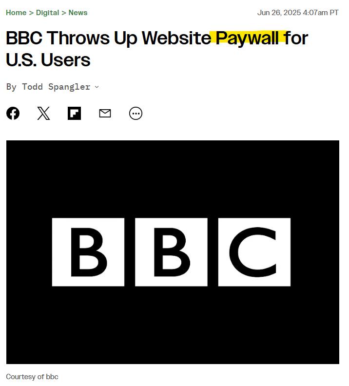 BBC 網站付費牆相關報導截圖