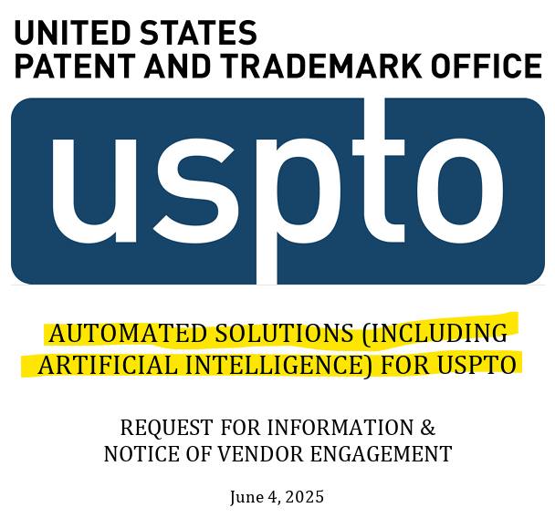 USPTO 徵詢自動化與 AI 解決方案資訊的文件封面