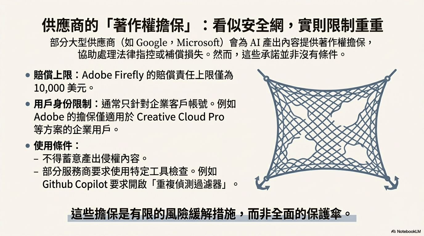 NotebookLM 簡報：供應商的著作權擔保